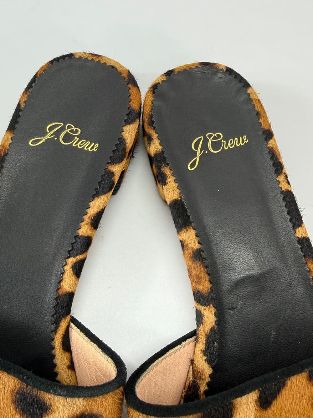 J. Crew Abbie Slide Sandals In Leopard Calf Hair Women’s Size 8.5 - Picture 7 of 10